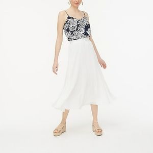 Ivory Pleated Midi Skirt
